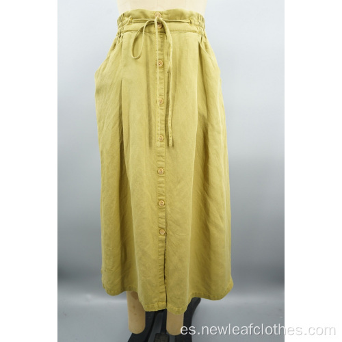Mujeres Casta informal de bolsillo de cintura alta con cordón elástico
